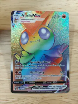 Victini Vmax 165/163 Battle Styles NM Full Art Secret Rainbow Rare Pokemon Card - Image 1