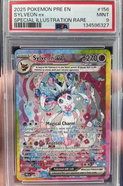 Pokemon TCG Sylveon EX Card Sir 156/131 Prismatic Evolutions PSA 9 FREE 📦 🔥 - Image 1