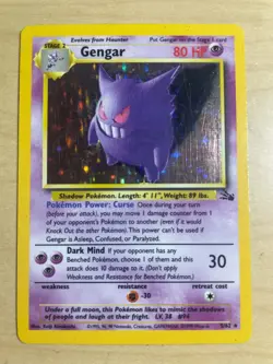 Pokemon TCG Fossil Gengar 5/62 Holo Lightly Played - Image 1