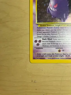 Pokemon TCG Fossil Gengar 5/62 Holo Lightly Played - Image 3
