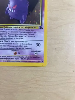 Pokemon TCG Fossil Gengar 5/62 Holo Lightly Played - Image 4