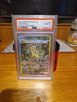 Pokemon TCG Terastal Festival Leafeon EX Card 200/187 SAR Japanese SV8a PSA 10 - Image 1