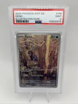 Pokemon Deino White Flare Illustration Rare Card 146/086 TCG PSA 9 - Image 1