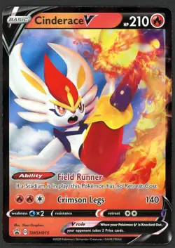 Cinderace V - SWSH015 - Pokemon Sword & Shield Promo Ultra Rare Holo Card NM - Image 1