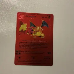 CHARIZARD 4/102 Base Set Vintage Red Foil RARE Fan Art Display Card NM - Image 1