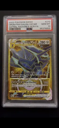 Pokemon TCG Origin Forme Dialga VSTAR Astral Radiance Holo Card 210 PSA 10 - Image 1