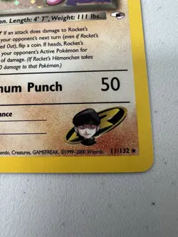 Rocket’s Hitmonchan TCG Pokemon Card 11/132 - Image 2