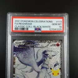 PSA 10 Reshiram 113 Pokemon Celebrations Classic Collection Holo Graded Card - Image 2