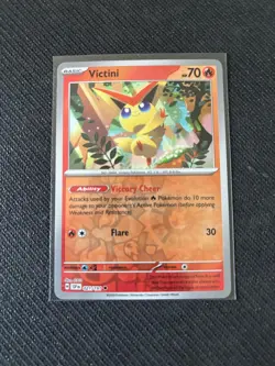 Pokemon Victini Reverse Holo Uncommon SV08: Surging Sparks 021/191 LP/NM - Image 1