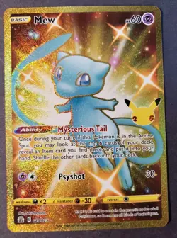 Pokemon TCG Celebrations Shiny Mew Gold 25/25 Pokemon Full Art Holo Secret Rare - Image 1