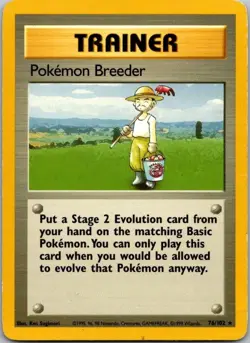 Base Set #076/102 Pokemon Breeder Pokemon Moderately Played - Image 1