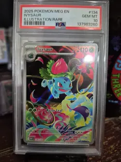 Pokemon Ivysaur 134/132 Me01 Mega Evolution Illustration Rare Holo PSA 10 2025 - Image 1