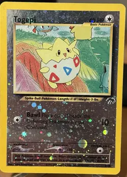 Togepi Southern Islands Reverse HOLO Pokemon TCG 4/18 MP Ungraded Double Swirl - Image 1