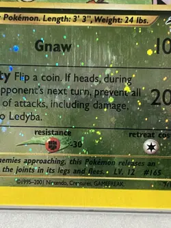 Pokemon Ledyba Southern Islands Holo Promo #7 PSA 8 ( Swirl 💫) - Image 3