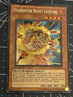 Yu-Gi-Oh Gladiator Beast Laquari LCGX-EN238 Secret Rare 1st Edition VLP - Image 1