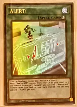 YuGiOh! - ALERT! AMDE-EN010 Ultra Rare 1st Edition Near Mint - Image 1