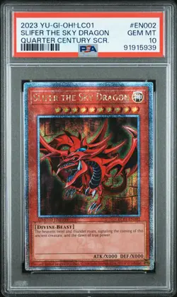 2023 YU-GI-OH! LC01-LEGEND COLL: 25TH ANV ED #EN002 SLIFER THE SKY DRAGON PSA 10 - Image 1