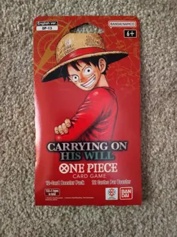x1 ENGLISH One Piece Carrying On His Will Sleeved Booster Pack - Factory Sealed - Image 1