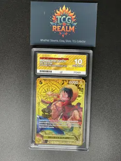 Monkey.D.Luffy One Piece 2nd Anniversary Gold Foil ST13-015 Ace 10 Perfect - Image 1