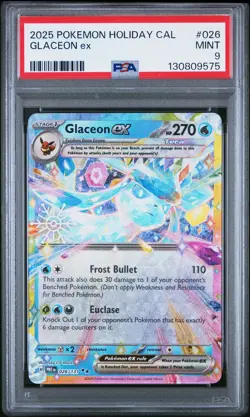 2025 POKEMON HOLIDAY CALENDAR #026 GLACEON EX PSA 9 - Image 1