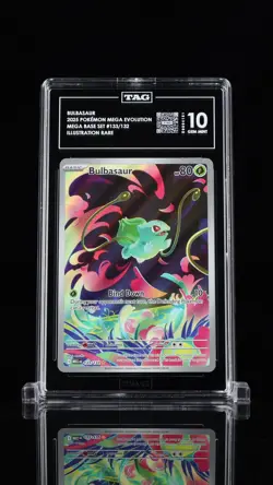 Pokemon Mega Evolution BULBASAUR 133/132 Illustration Rare TAG 10 - Image 1
