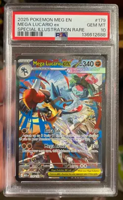 Pokemon 2025 Mega Lucario ex 179/132 SIR Mega Evolution Gem Mint PSA 10 🔥 - Image 1