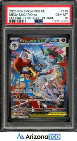 Pokemon 2025 Mega Lucario ex 179/132 SIR Mega Evolution GEM MINT PSA 10 - Image 1