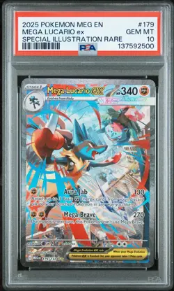 Pokemon 2025 Mega Lucario ex 179/132 SIR Mega Evolution GEM MINT PSA 10 - Image 1