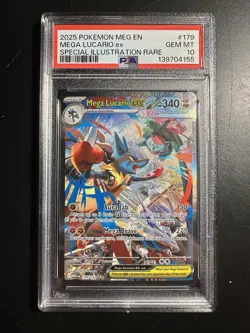 Pokemon 2025 Mega Lucario ex 179/132 SIR Mega Evolution GEM MINT PSA 10 - Image 1