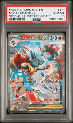 Pokemon 2025 Mega Lucario ex 179/132 SIR Mega Evolution GEM MINT PSA 10 - Image 1