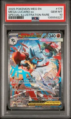 Pokemon 2025 Mega Lucario ex 179/132 SIR Mega Evolution GEM MINT PSA 10 - Image 1