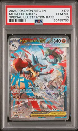 Pokemon 2025 Mega Lucario ex 179/132 SIR Mega Evolution GEM MINT PSA 10 - Image 1