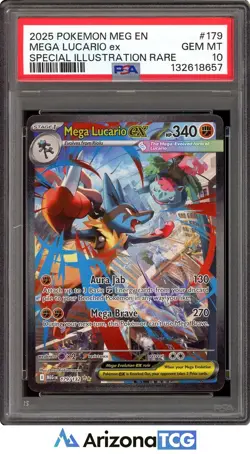 Pokemon 2025 Mega Lucario ex 179/132 SIR Mega Evolution GEM MINT PSA 10 - Image 1