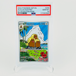 2024 Pokemon SSP EN-Surging Sparks Alolan Dugtrio #208 Illustration Rare PSA 10 - Image 2