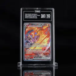 Pokemon Team Rockets Moltres EX 229/182 Sir Destined Rivals TAG 10 Gem Mint - Image 3