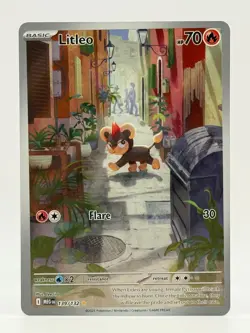 2025 Near Mint Pokemon Litleo IR 139/132 ME01 Mega Evolution Illustration NM - Image 1