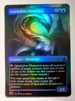 Quicksilver Elemental FOIL Proxy Playtest Card with Custom Art Design - Image 1