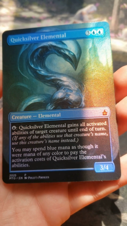 Quicksilver Elemental FOIL Proxy Playtest Card with Custom Art Design - Image 2