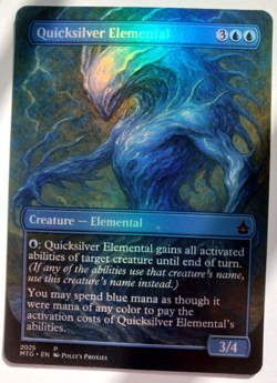 Quicksilver Elemental FOIL Proxy Playtest Card Custom Van Gogh Style Art Design - Image 1