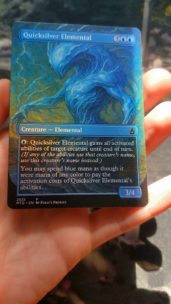 Quicksilver Elemental FOIL Proxy Playtest Card Custom Van Gogh Style Art Design - Image 2