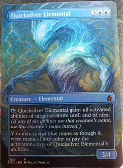 Quicksilver Elemental FOIL Proxy Playtest Card Custom Van Gogh Style Art Design - Image 4