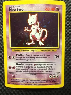 🔥 Mewtwo 010/102 Base Set Holo 1999 Pokemon Tcg Card Near Mint 🔥 - Image 1