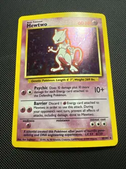🔥 Mewtwo 010/102 Base Set Holo 1999 Pokemon Tcg Card Near Mint 🔥 - Image 3