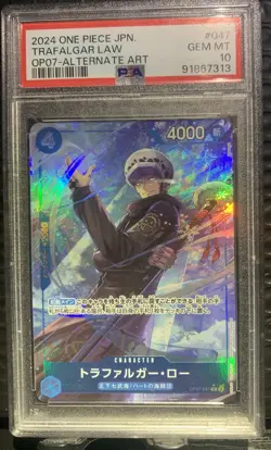 PSA10 One Piece Card Game Japanese Trafalgar Law Parallel Rare OP07-047 2024 JP - Image 1
