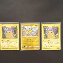 Pokemon TCG Pikachu Lot (2016, 2017 Sets, 3 Basic Cards, English) - Image 1