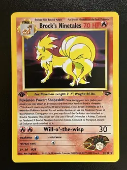 BROCK’S NINETALES Pokemon Card - 1st Edition - Gym Challenge - 3/132 - NM (A) - Image 1