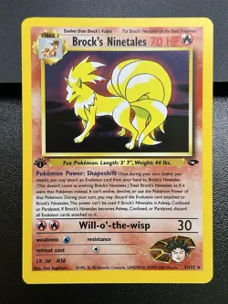 BROCK’S NINETALES Pokemon Card - 1st Edition - Gym Challenge - 3/132 - NM (A) - Image 2