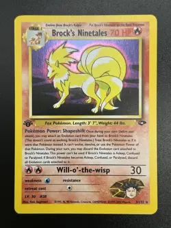BROCK’S NINETALES Pokemon Card - 1st Edition - Gym Challenge - 3/132 - NM (A) - Image 3