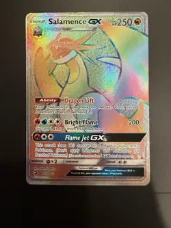 Salamence GX Dragon Majesty 73/70 Pokemon Holo TCG Card Rainbow Secret Rare NM - Image 1