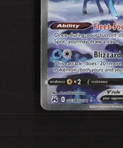 Suicune V GG38/GG70 Crown Zenith Full Art Ultra Rare Holo Pokemon Card LP - Image 5